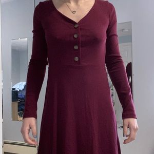 Red long sleeve dress